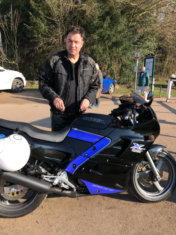 John & Julie's Suzuki Across 250 at Langold Lake. Happy one year anniversary!
