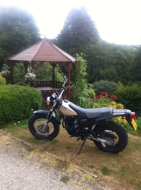 Kevin's TW200 having fun in the Cornish lanes