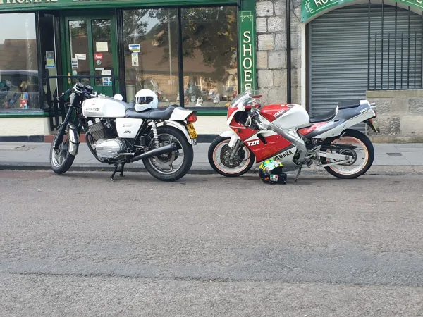 Jamie's TZR parked with his friend